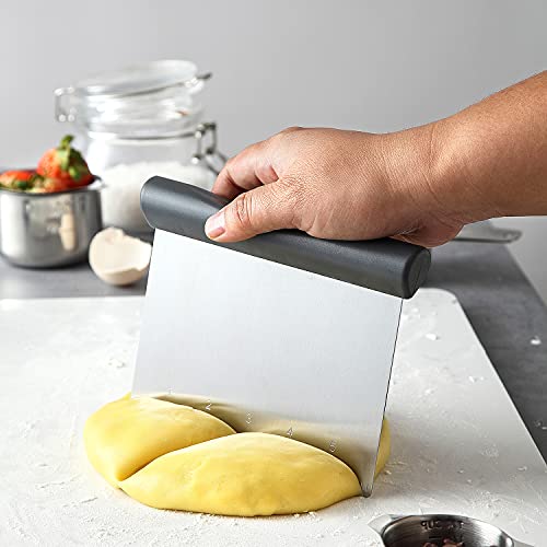 Spring Chef - Bench Scraper, Stainless Steel Dough Scraper, Pastry Scraper, Pizza And Dough Cutter, With Bonus Bowl Scraper, Gray #TOP2