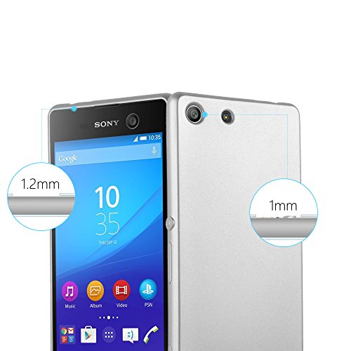 Cadorabo Case Compatible With Sony Xperia M5 In Metallic Silver - Shockproof And Scratch Resistant Tpu Silicone Cover - Ultra Slim Protective Gel Shell Bumper Back Skin #TOP4