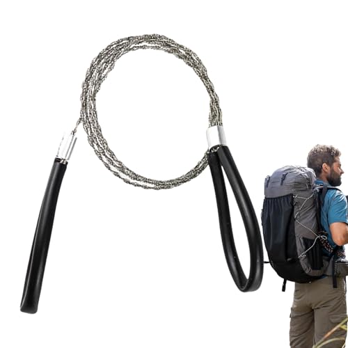 Sierra de alambre de acero inoxidable, Sierra de alambre de bolsillo | Sierra de hilo manual para tubos de PVC Motosierra manual portátil,Herramienta de corte de engranajes al aire libre para acampar