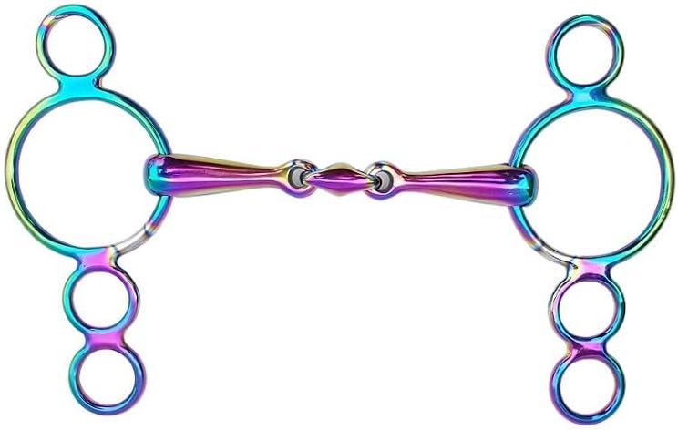 Rainbow Show Jumping Horse Elevator BIT Snaffle BIT 8 Ring BIT with Oval Link Stee