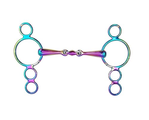 RIDING GEARS Rainbow Show Jumping Horse Elevator BIT Snaffle BIT 8 Ring BIT with Oval Link Stee (4.50 INCH)
