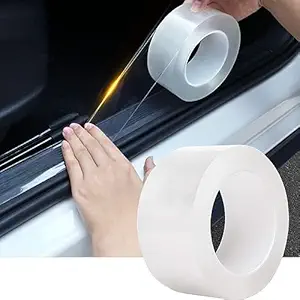 SPECULO Anti-Collision Adhensive Protector Tape, Scratch Cover for Car Door Sill, Rear Bumper, Handles, Fit for Most Cars, Vehicles, Auto Exterior Accessories-White (2 INCH * 5 Meters)