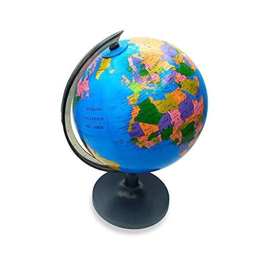 EUROXANTY Globo terráqueo | Globo Mapa Mundi | Mapa en Castellano | Giratorio | Estudiar Geografía | Decoración para escritorio | Diámetro 18 cm