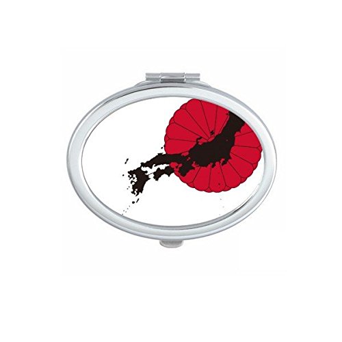 Miroir portable mignon petit miroir de main style japonais chrysanthème noir rouge