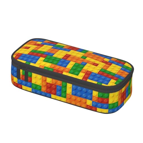 Image of Fun Blocks Colorful Pencil Case Organizer Big Capacity Pencil Pouch Stationery With Zipper School Supplies Pencil Bag For Girls Boys Office, j56tsd