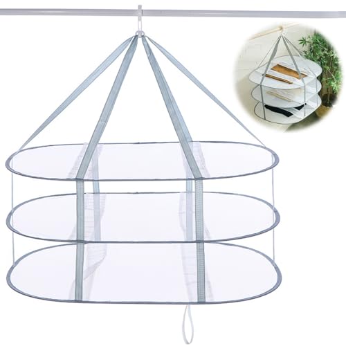 平干しネット 物干しネット 干しネット ランドリーネット 平干しハンガー 3段構造 洗濯用品物干し 折りたたみ式 衣類変形防止 防風 大容量 通気 ぬいぐるみ 下着 枕 ニット用 (グレー)