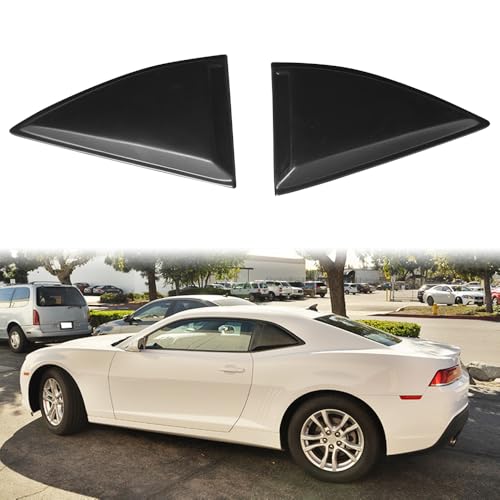MODILOVER Side Window Louvers, Compatible with 2010-2015 Chevy Camaro (Not Fit Convertible), Polypropylene(PP) Smoke/Tinted XE Style Air Vent Scoop Shade Cover Blinds, 2PCS
