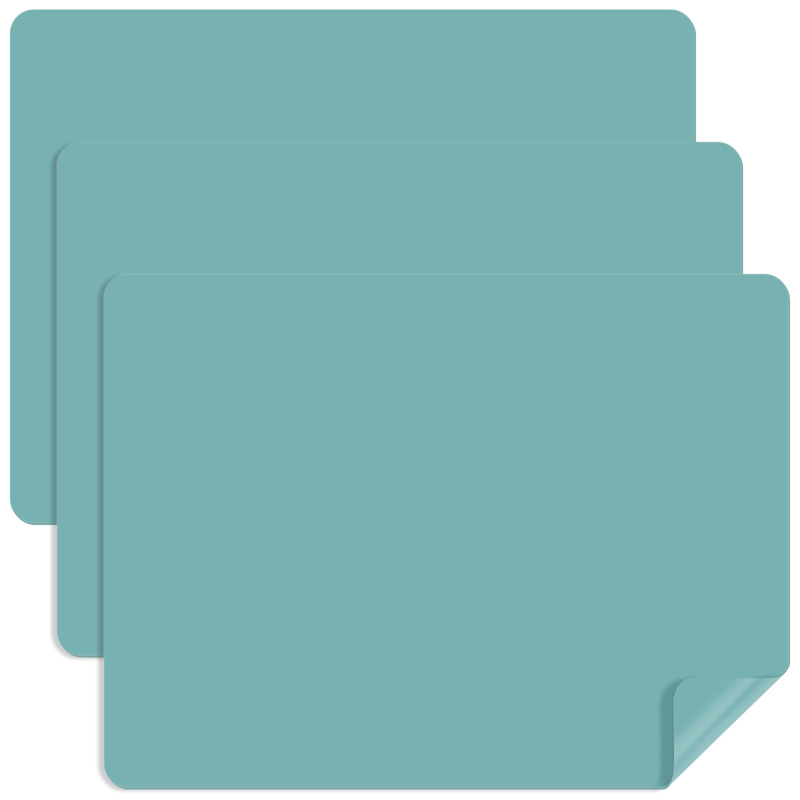 Luxeu Heat Resistant Mat, 3 Pcs 40x30cm Silicone Sheet for Craft, Washable and Non Stick, Silicone Mat for Resin Casting, Craft Painting, Clay, Jewelery (Green)