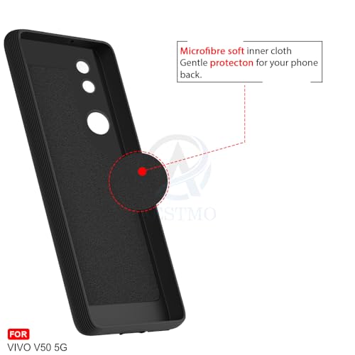 Image of AESTMO Back Cover for iQOO Z10R 5G / Vivo V50 / V50e 5G / Vivo T4R 5G | Stylish | Soft Silicone | Shockproof | Camera Lens Protection Back Cover (Black)
