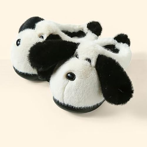 Toddler Slippers Cute Puppy Plush Slippers Boys Girls Winter Warm Shoes Soft-Soled Plush-Lined Slip-on House Shoes2