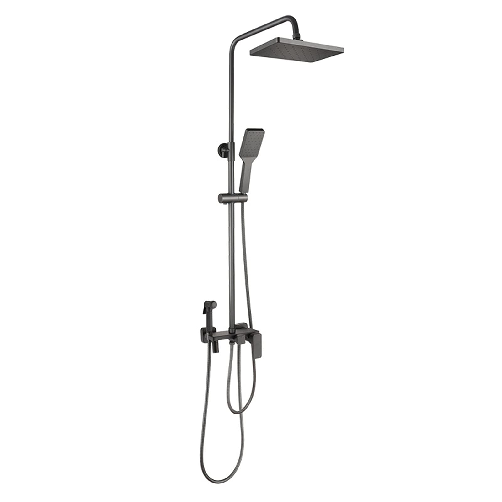 WOTZOV Shower System Wall Mounted Rain Mixer Combo Set With High Pressure Rainfall Head, Bidet Faucets, Handheld And Tub Spout Faucet