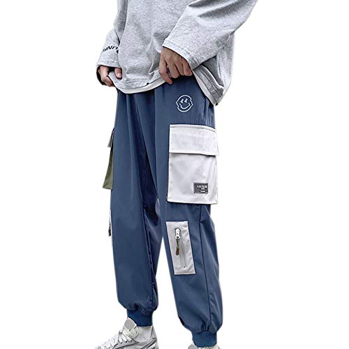 XYXIONGMAO Cargo Joggers Techwear Pants Harem Hip Hop Pants for Men Casual Functional Trousers Loose Sports Overalls (Grey, S)