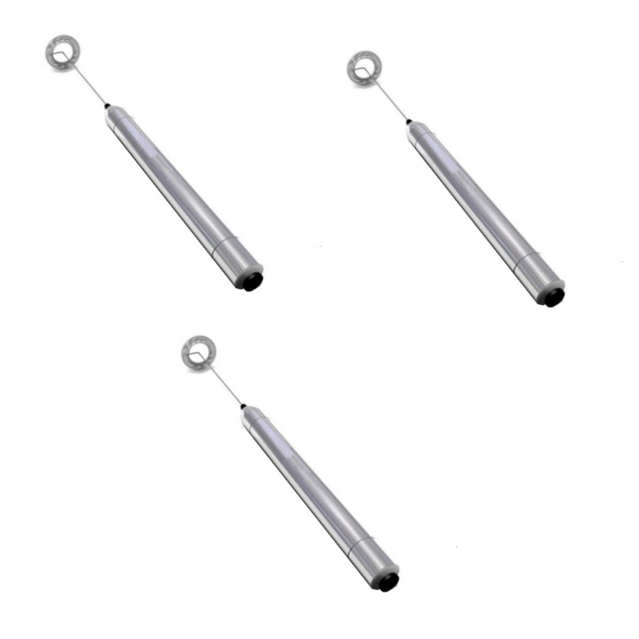 BESTonZON 3pezzi Montalatte Elettrico Acciaio Inossidabile Schiumatore Portatile Per Latte e Caffè Mixer Batteria Per Cappuccino e Cioccolata Calda Facile Da Usare e Pulire