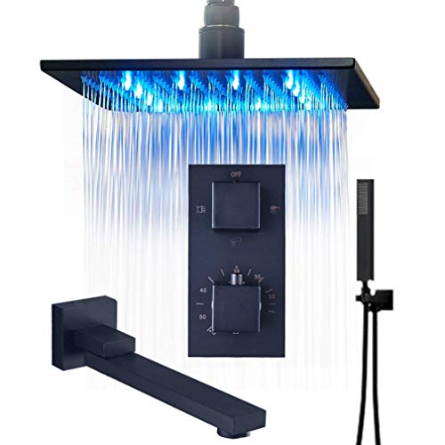 Ensemble de robinets de salle de bain encastrables avec douche de tête LED