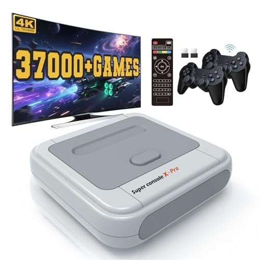 Kinhank Retro Game Console 256GB, Super Console X PRO Built-in 117,000+ Games, Video Game Console Systems for 4K TV HD/AV Output, Dual Systems, Compatible with PS1/PSP/MAME/ATARI (256G)