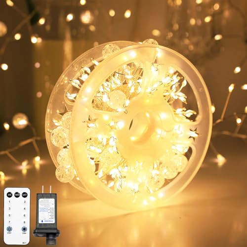 Copper Wire Firecracker Christmas Fairy Lights Connectable 26FT 400LED Twinkle Plug in Fairy String Lights with Remote Cluster Lights for Christmas Tree Bedroom Dorm Wreath DIY Wedding Decor
