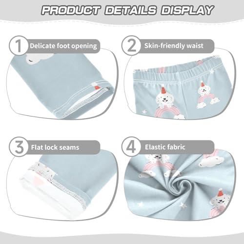 Maltese Dog Rainbow Girls Leggings,Workout Leggings for Girls Toddler Athletic Legging Size for 3-10T3