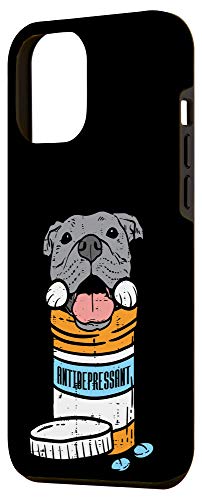 Iphone 12 Pro Max Antidepressant Pitbull Funny Pitties Dog Lover Owner Gift Case #TOP1