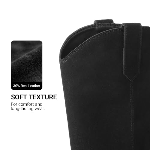 DREAM PAIRS Suede Knee High Fall Tall Boots for Women,Black,8 - image 5