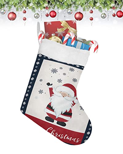 Seven Roses Christmas Stockings, Merry Christmas Cute Dwarf Xmas Tree Faux Fur Christmas Stocking, White Black Snowflake Hanging Ornaments Stockings For Christmas Holiday Party Decorations 18"X12" #TOP3