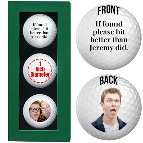 Image of Personalized Golf Gifts for Men, Custom Text or Logo Golf Ball, Golf Lovers | Fuuny Golfballs, Customized Gift for Christmas, Wedding, Golfers, Dads, Boyfriend, Groomsmen, Retirement