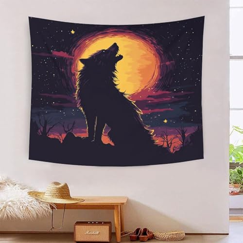 Couverture murale 3D loup pour créer un nid douillet dans une chambre