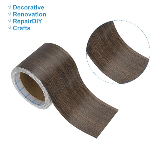 Image of PATIKIL Wood Grain Repair Tape 2in x16ft, Self Adhesive Realistic Textured Repair Tape Patch for Floor Door Table Cabinets Desk, Walnut