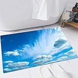 FSDGY Alfombra de Baño Antideslizante,Alfombra Baño Microfibra,Lavable a Máquina,Súper Absorbente,Ultra Suave,Decoración del Cielo, Cielo con una Fina Capa de Nubes flotantes, Ambiente solea,60x90 cm