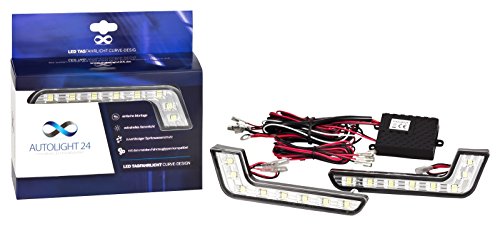 AutoLight24 LED Tagfahrlicht L-Form Curve-Design 12V 8 x SMD LEDs R87 Modul V19