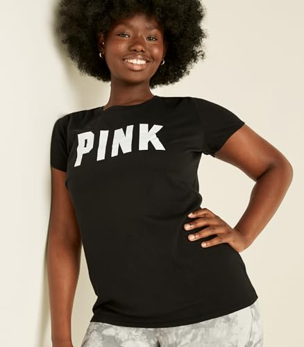 Victoria's Secret Women's Short Sleeve T-Shirt, Women T Shirt, Logo Black, XS - image 3