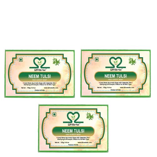 Image of Handmade Neem-Tulsi Soap - Pack of 3 (3 x 125 g)