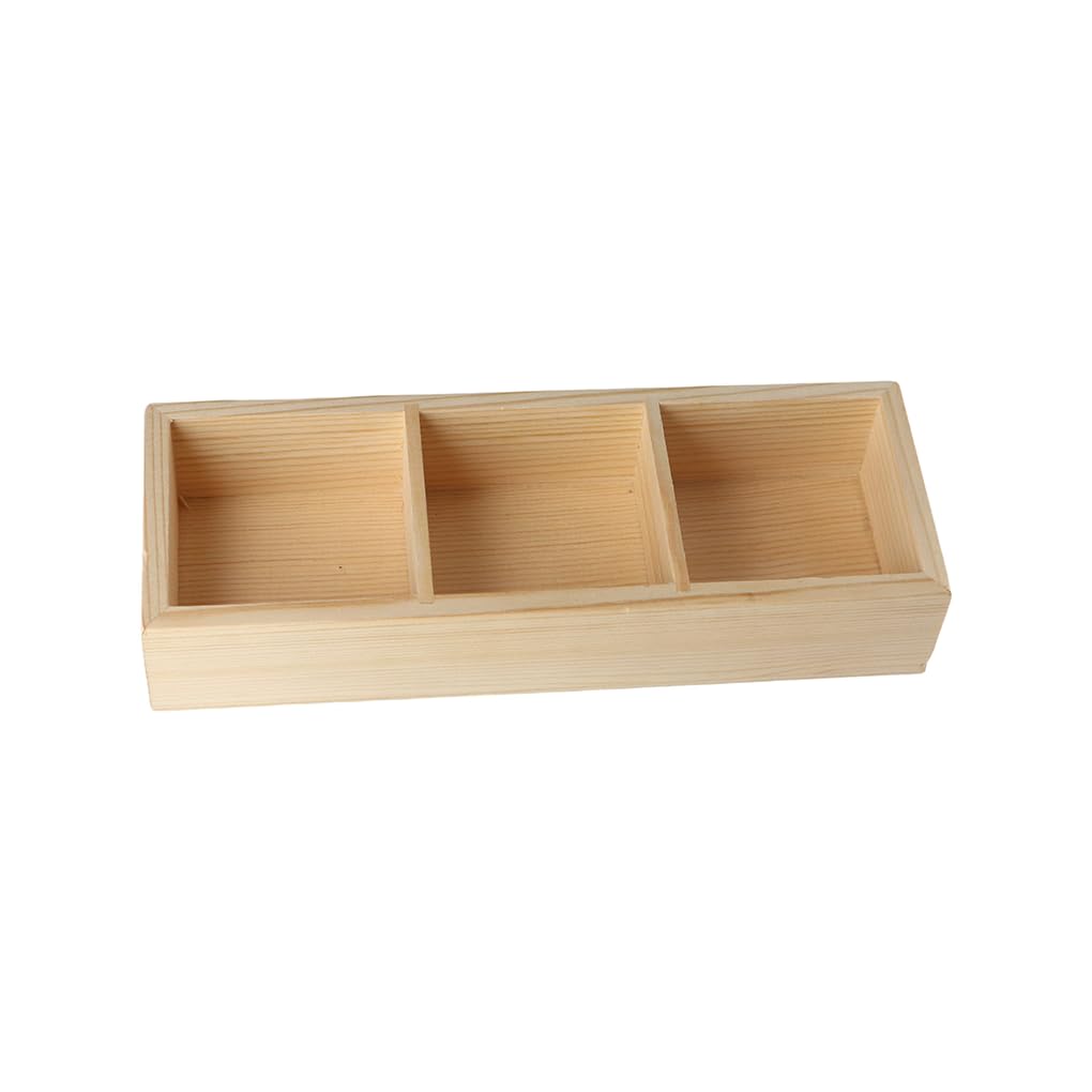 Pokinge Tea Box Wood Storage Bins Coffee Holder Sugar Container Condiment Packet Dispenser Small Teabags Containers Fleshy Flower Pot Box Tray(wood)
