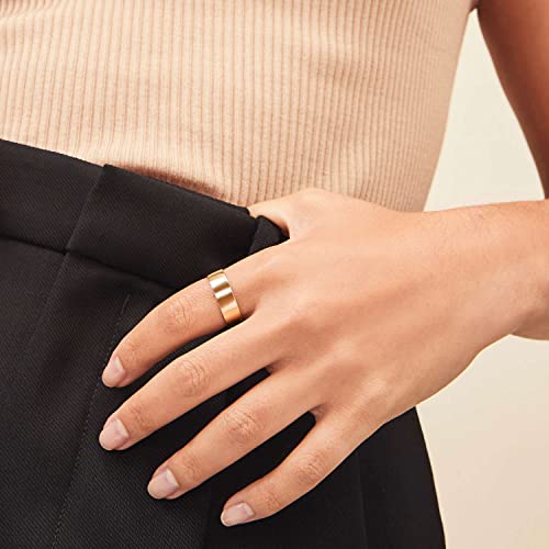 Aojun 14K Gold Filled Ring High Polish Plain Tarnish Resistant Comfort Fit Eternity Wedding Band 1mm 2mm 3mm 4mm 5mm 6mm 8mm Ring for Women Men3