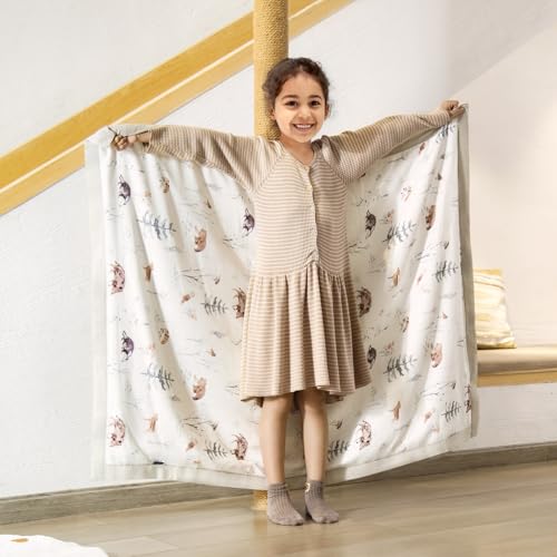 Image of GRSSDER Cotton Muslin Quilt Blanket - Silky Soft and Breathable Baby Blanket Quilt, Oversized Muslin Blankets for Newborns, Toddlers & Kids, 6 Layers Reversible Design for All Seasons, 47 inch x 47 inch