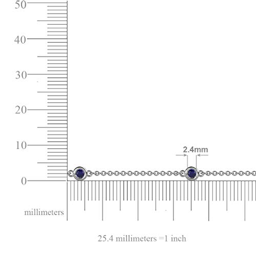 Trijewels Blue Sapphire 5 Station Petite Bracelet 0.26 Ctw 14K White Gold #TOP4