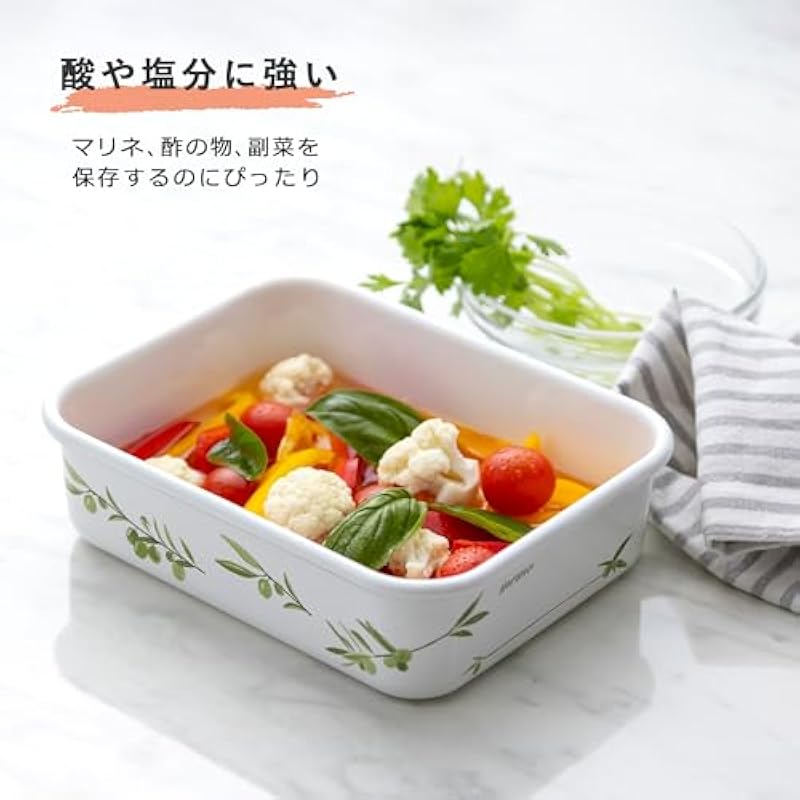 Limited 에나멜 스토리지 컨테이너 Fuji 에나멜은 스티커 뚜껑 올리브 패턴 m 크기가있는 오일 기반 펜으로 글자를 쓰고 지울 수있는 메모 섹션과 함께 제공됩니다. 상세이미지 6