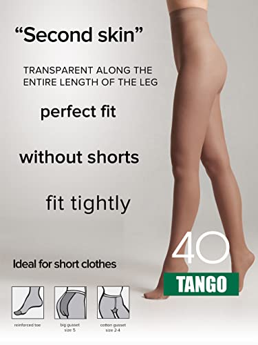 Image of Conte Tights Sheer to Waist Pantyhose with Satin Silky Touch Effect, Tango 40 Den