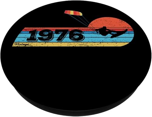 Miniatura 2 de Kitesurfer Kitesurfing Birthday Vintage 1976 born Kitesurf PopSockets Standard PopGrip