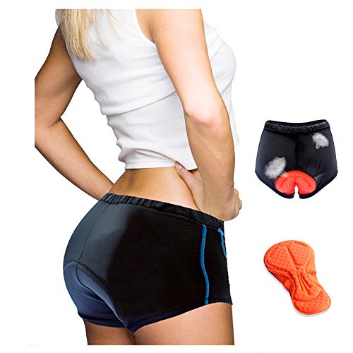 ZDNALS 3D Padded Cycling Underwear Shorts for Women, Pants High Air Permeability Equestrian Undershorts,Sweat Resistant Lightweight MTB Bike Bottoms Briefs UnderpantsL