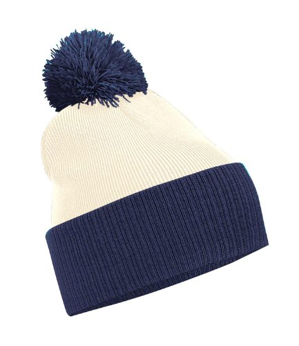 Beechfield Unisex Adults Snowstar Dua Two Tone Beanie Off White / French Navy One Size