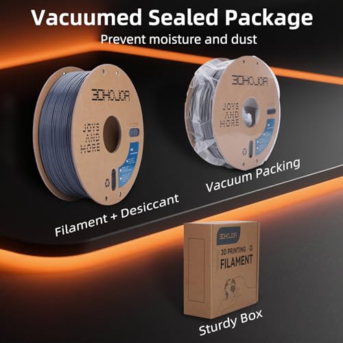 Image of 3DHoJor ABS Filament 1.75mm, ABS 1KG*2 Bundle Spool,3D Printer Filament, Dimensional Accuracy + /- 0.03 mm, Fit Most FDM Printer-Grey