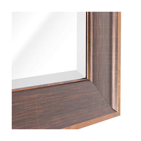Head west bronze copper oil rubbed framed beveled wall mounted vanity mirror decorative mirror for wall decor rectangle bathroom mirrors for over sink bedroom entryway living room hallway 28×34  urban country home decor
