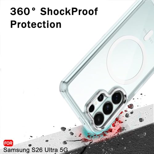 Image of Clearshield Magpro with stand Samsung Galaxy S26 Ultra 5G Hybrid PC & TPU Shockproof Design 360 Degree Protection Crystal Clear Case Anti-Scratch Armor Cover MagSafe Compatible Strong Magnetic