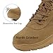 LUDEY Military Tactical Combat Boots for Men Side Zipper Army Police Work Boots Anti-slip for Security Duty Desert Coyote Brown 9US