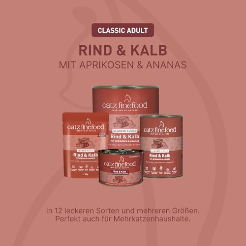 catz finefood Classic Rind & Kalb Katzenfutter nass, 6 x 200g Dose