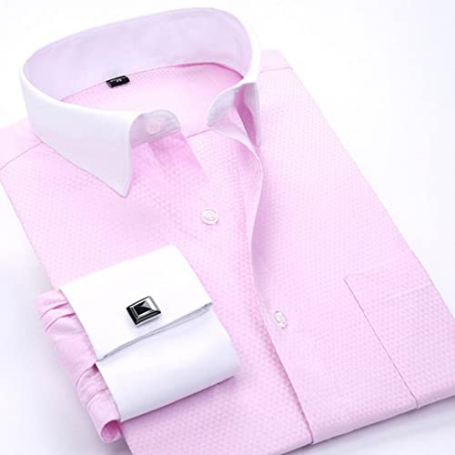 ALSOGO Men's Dress Shirts Long Sleeve Slim Fit Button Down Casual Shirt with Pocket4
