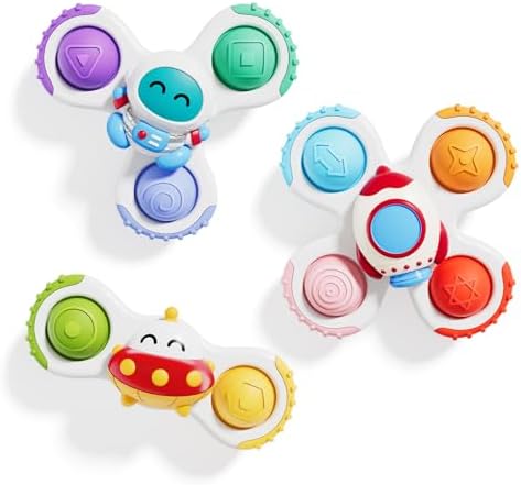 Pop Suction Cup Spinner Toys (3-Pack)