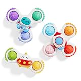 ALASOU 3PCS Pop Suction Cup Spinner Sensory Airplane Travel Toys for 1 Year Old...