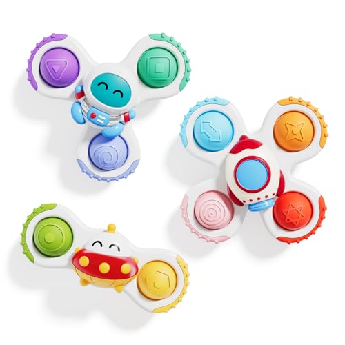 ALASOU 3PCS Pop Suction Cup Spinner Sensory Airplane Travel...