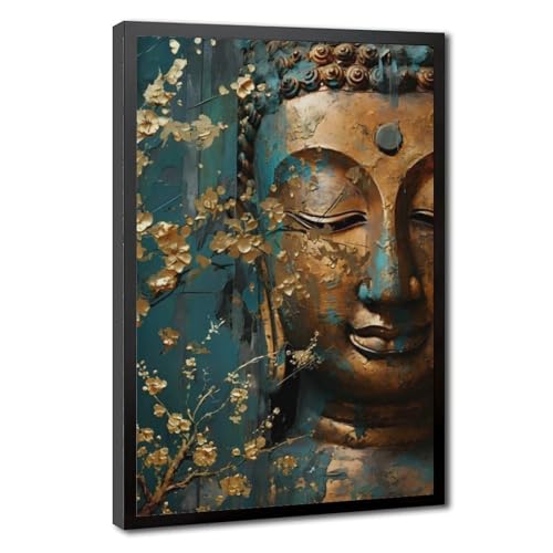 Poster sur toile Bouddha 40x60 cm pour décoration de chambre et bureau